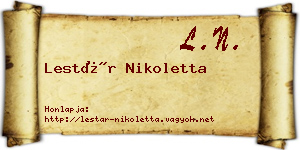 Lestár Nikoletta névjegykártya