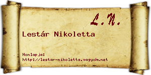 Lestár Nikoletta névjegykártya