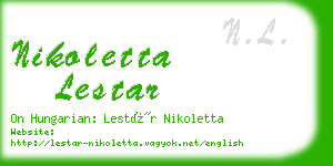 nikoletta lestar business card
